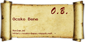 Ocsko Bene névjegykártya